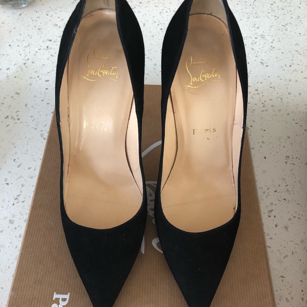 Christian Louboutin So Kate 120 Black Suede